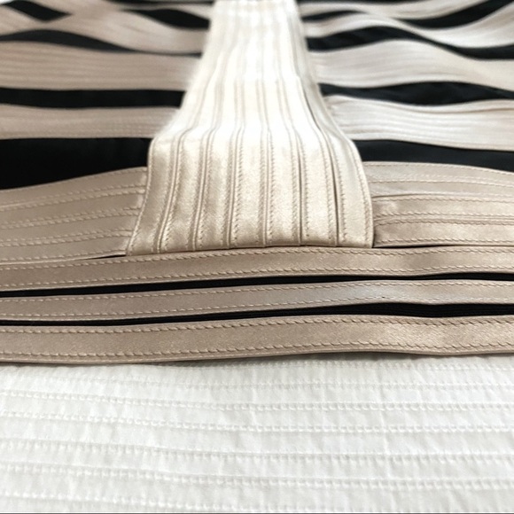 Bcbgmaxazria BRENDA BLACK CHAMPAGNE MESH SATIN BANDAGE COCKTAIL FORMAL DRESS - Picture 10 of 11